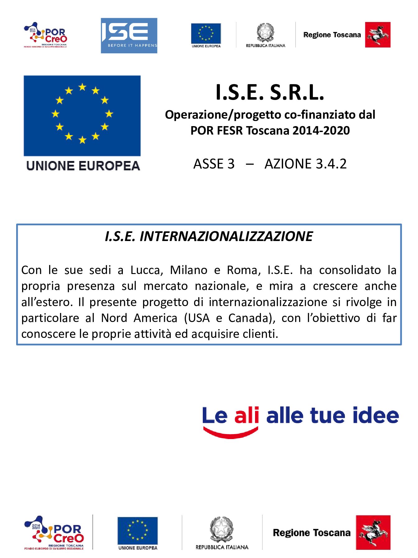 Operazione Internazionalizzazione – Regione Toscana (POR FESR 2014-2020)